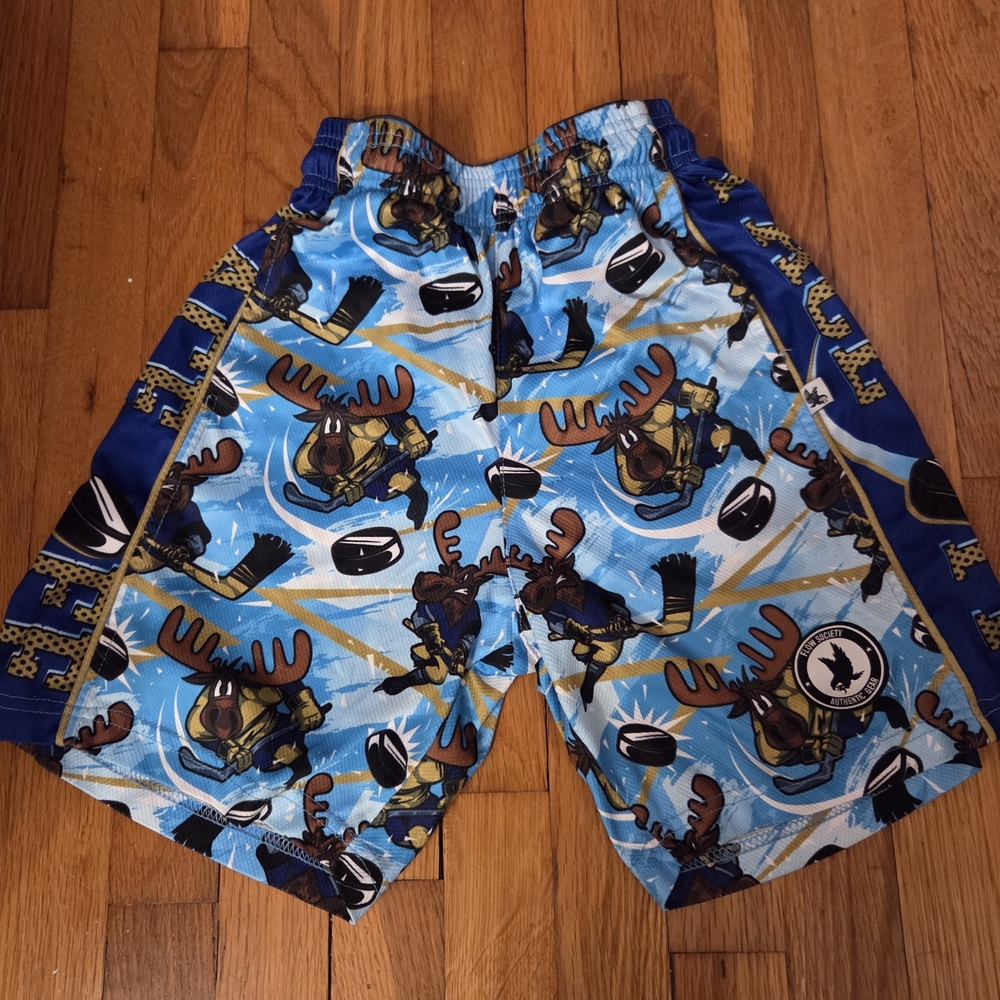 Kids Moose Print Blue Shorts